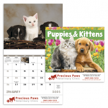 Puppies & Kittens Wall Calendar - Stapled